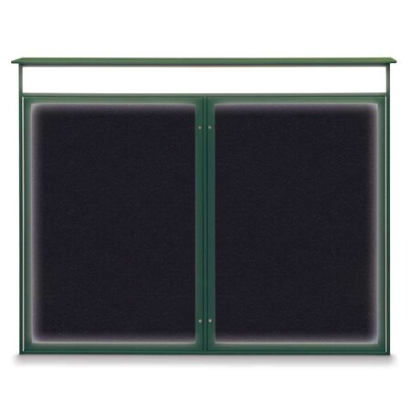 United Visual Products Double Door Enclosed Indoor Letterboard UV1127-BLACK-BLUE